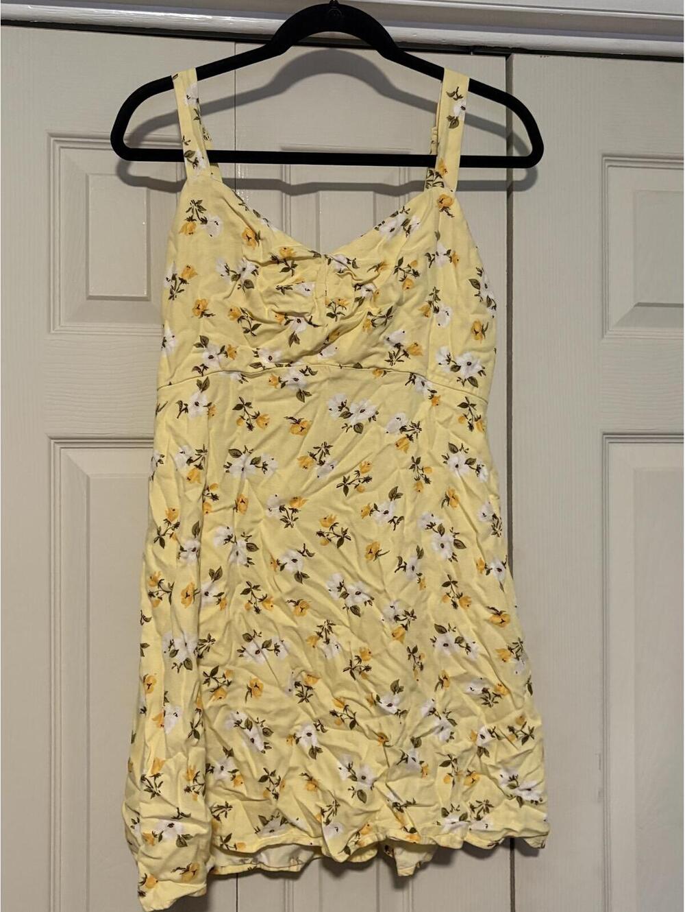 Old Navy Yellow Floral Sundress Cottagecore Summer Dress Sleeveless